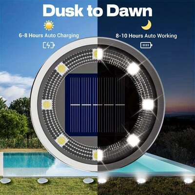 2/4/8/12/24pcs8ledSolarPoweredInGroundLightsEnergy
