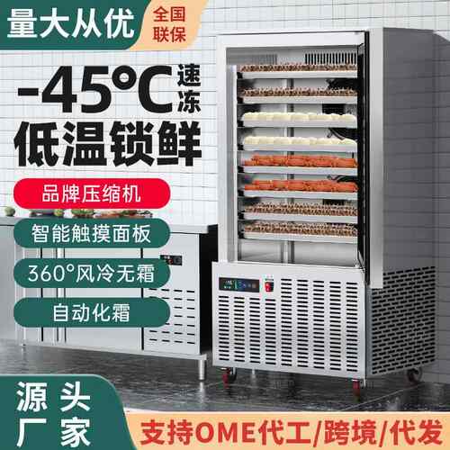 速冻柜商用快速急冻低温零下45度冰箱海参鱼虾包子冷冻柜冰柜