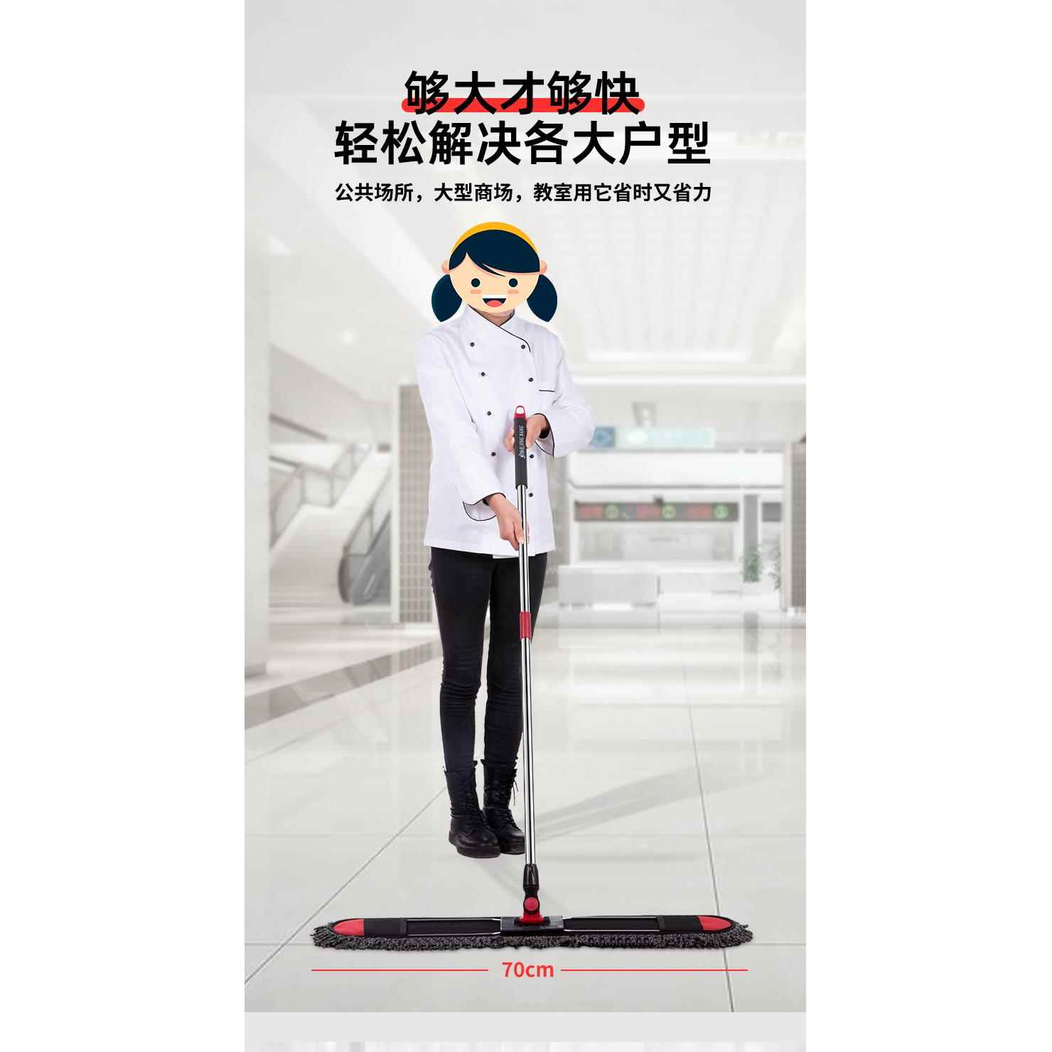 现货大号平板拖把拖布地板一拖净懒人平托排拖T神奇清洁免手洗