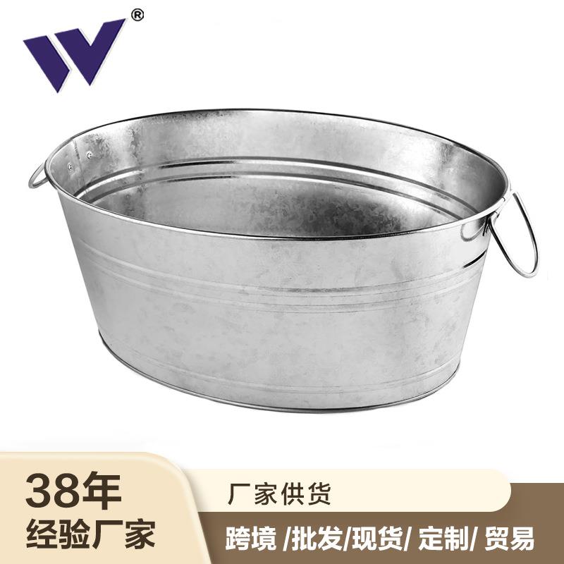 出口欧美 椭圆欧式马口铁镀锌金属啤酒冰桶铁桶派对户外 啤酒盆