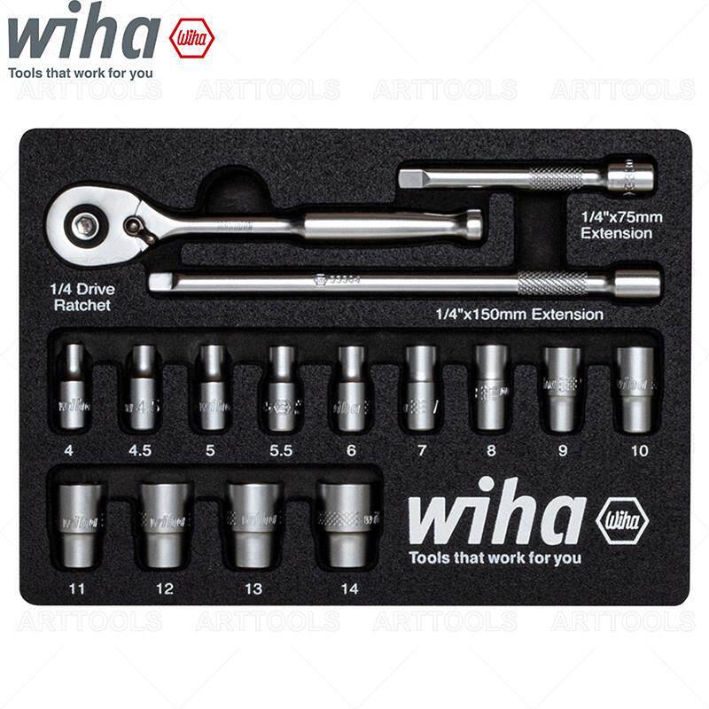 德国wiha威汉棘轮套筒扳手小飞1/4家用汽修套装工具进口多功能