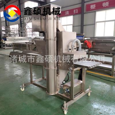全自动土豆饼上屑机爆浆糍粑裹糠设备 隧道式肉排上糠流水线商用