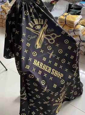 美发围布覆古barber创意发型师黑色剪发围布理发店发廊不粘发客袍