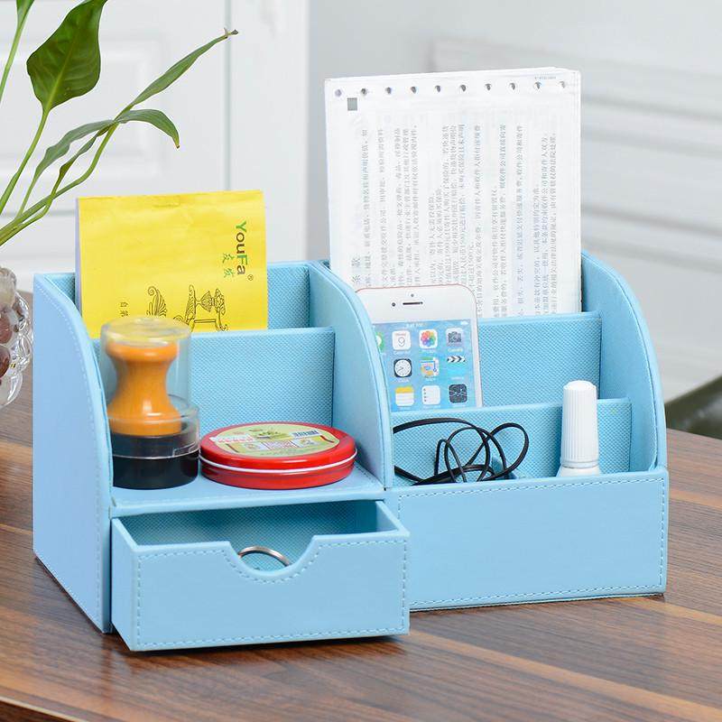 多功能办公桌面收纳盒 办公用品杂物整理座 皮革储物盒,居家布艺,收纳盒,淘宝优惠券,粉丝福利购,淘宝优惠卷