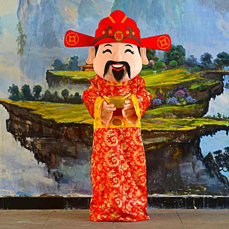 正品财神卡通娃娃服装十二肖生年马年祥物娃娃服装行唐会服吉装套