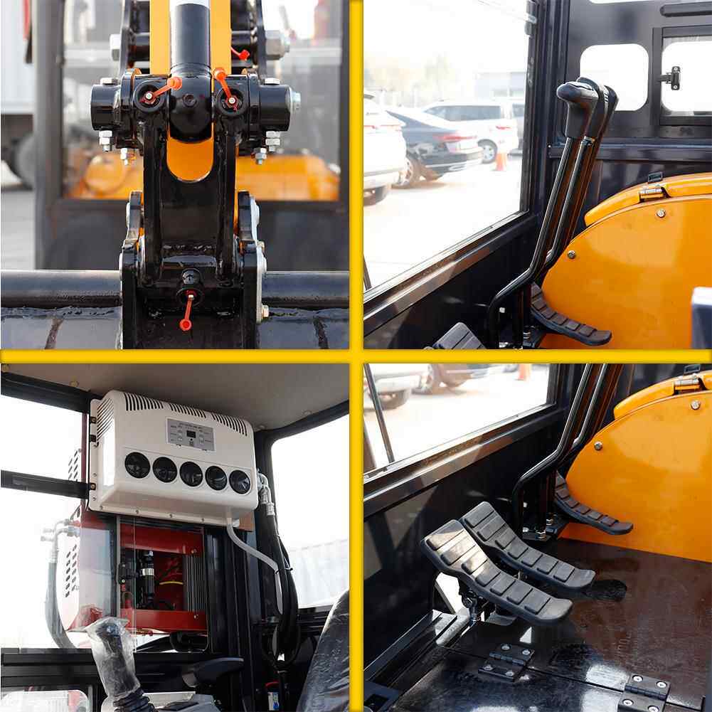 Hightop迷你20型履带挖机 工厂直售2000kg封闭驾驶室果园庭院挖掘