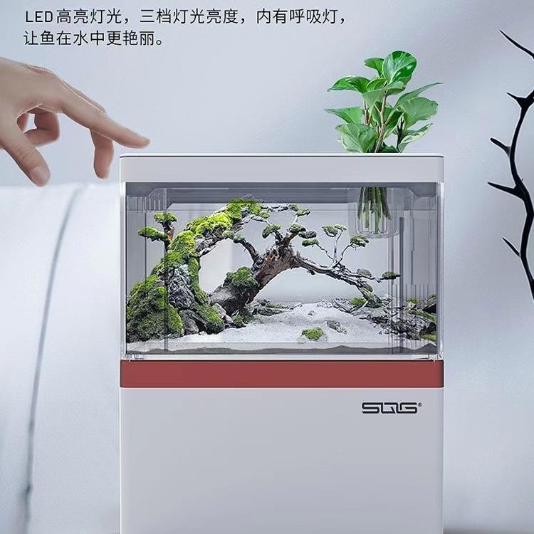 小鱼缸小型桌面创意生态缸微景观免换水斗鱼缸迷你水族箱