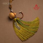 天然开 内置朱砂心 口葫芦挂饰黄铜五帝钱门对门葫芦挂饰品可打开