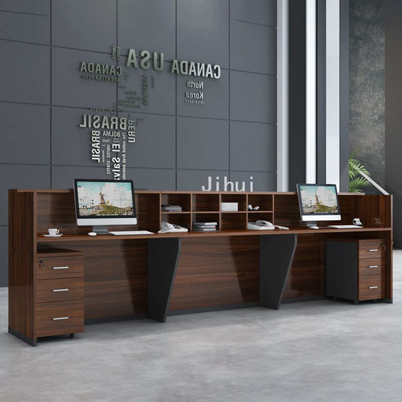 新款板式前台现代迎宾台咨询吧台收银台公司前台服务台接待台