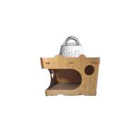 猫耳实木猫窝可折叠耐抓耐磨猫抓板猫窝一体双层猫窝猫别墅可替换