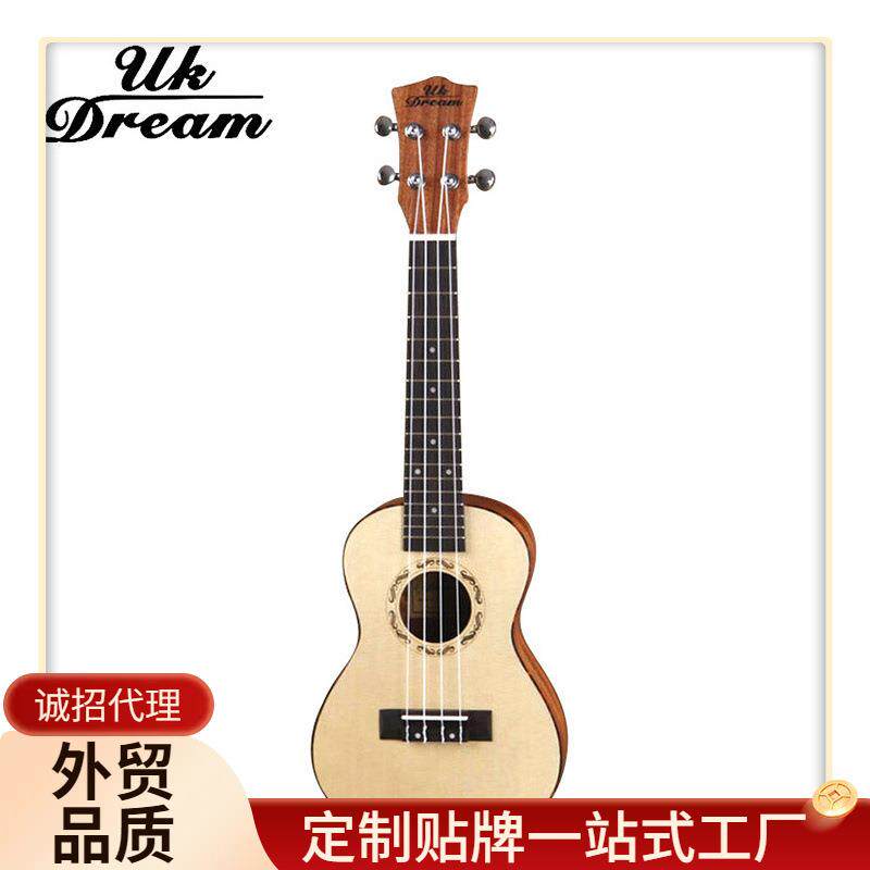 24寸云杉沙比利拱背尤克里里小吉他UC-318小四弦吉他
