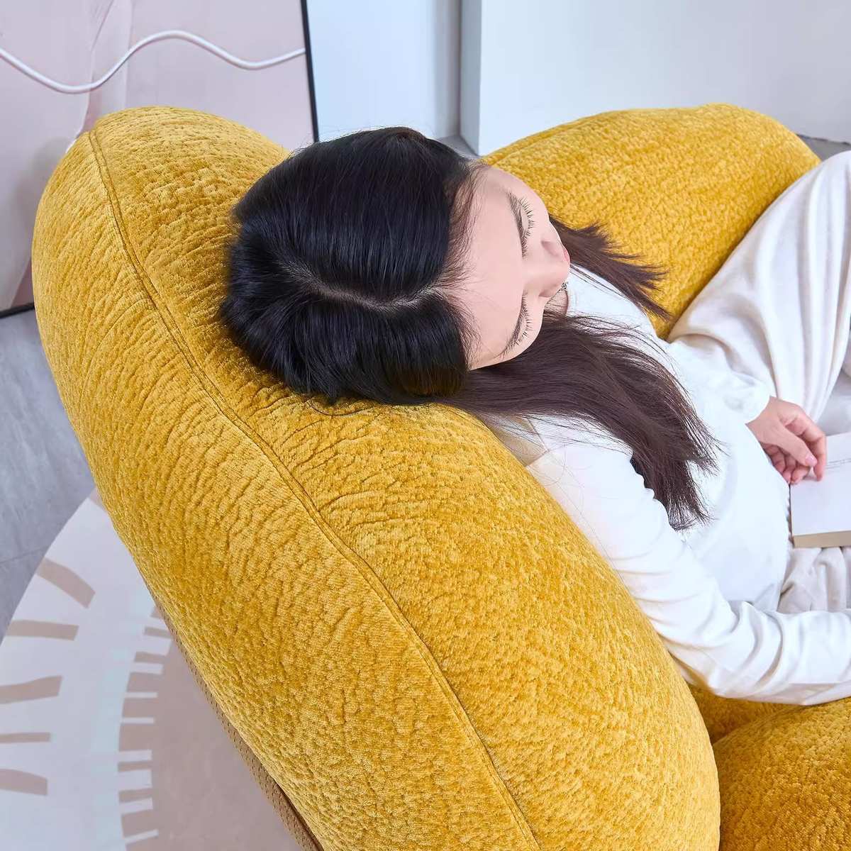 2025新款沙发雪尼绒休闲椅懒人椅 可爱高级感客厅沙发椅懒人可躺