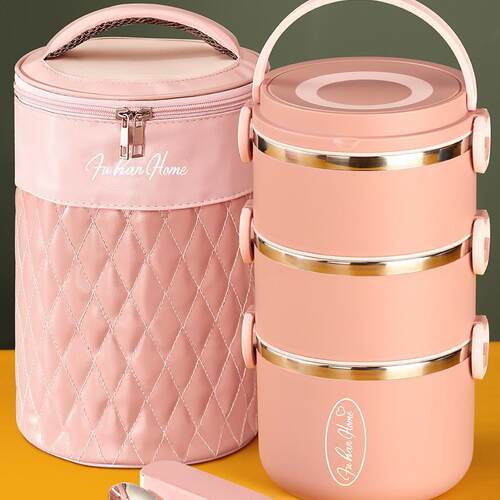 超长保温饭盒女上班族304不锈钢保温桶一人用饭桶家用便当盒双层