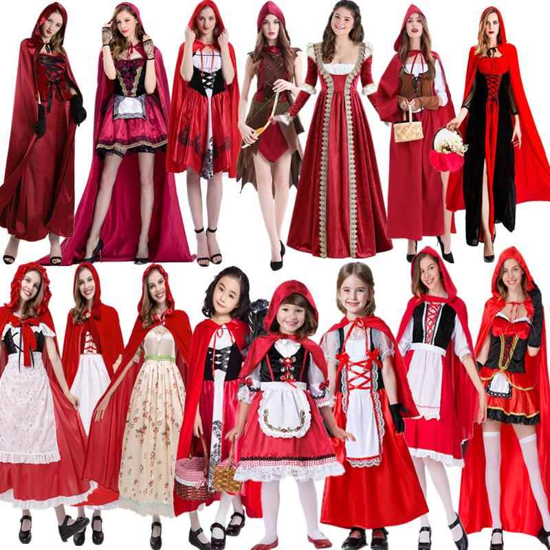 万圣节小红帽cosplay服装 红色女仆装扮童话故事成人舞台剧演出服