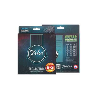 厂家供应ZIKO镀膜磷青铜民谣吉他乐器弦DPP系列琴弦
