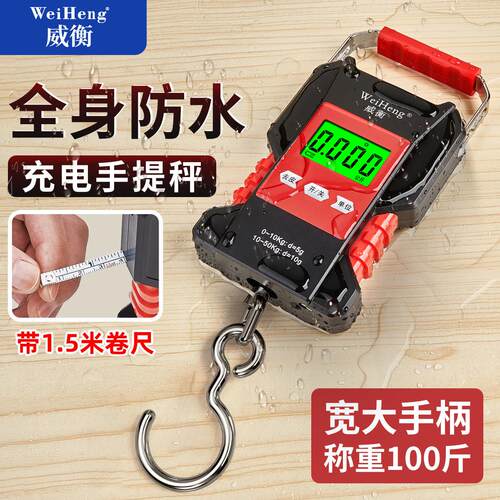 高精度防水手提电子秤快递称专用钓鱼称重器家用可携式行李弹簧钩
