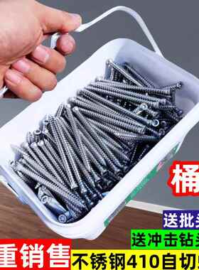 桶装不锈角钢SS41材质自切螺丝U路配6.5*20锈宝自0切螺丝T30梅花