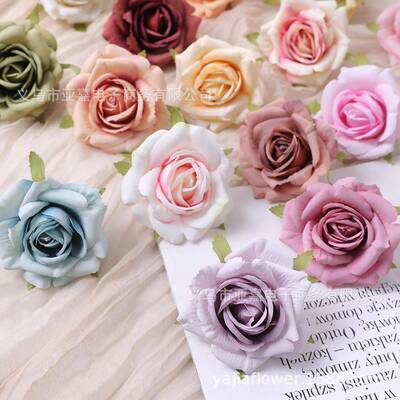 5pcs artificial roses white silk fake roses flower faux head