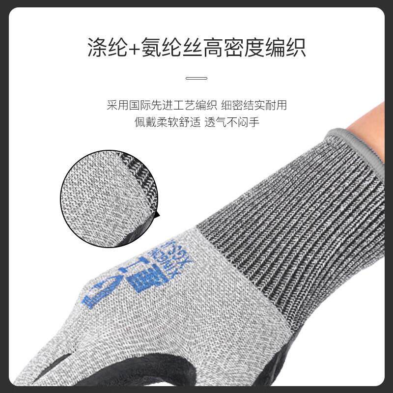 浸胶线套半挂胶防手滑耐磨防油皮工业劳保手套12双X388GS胶-J6