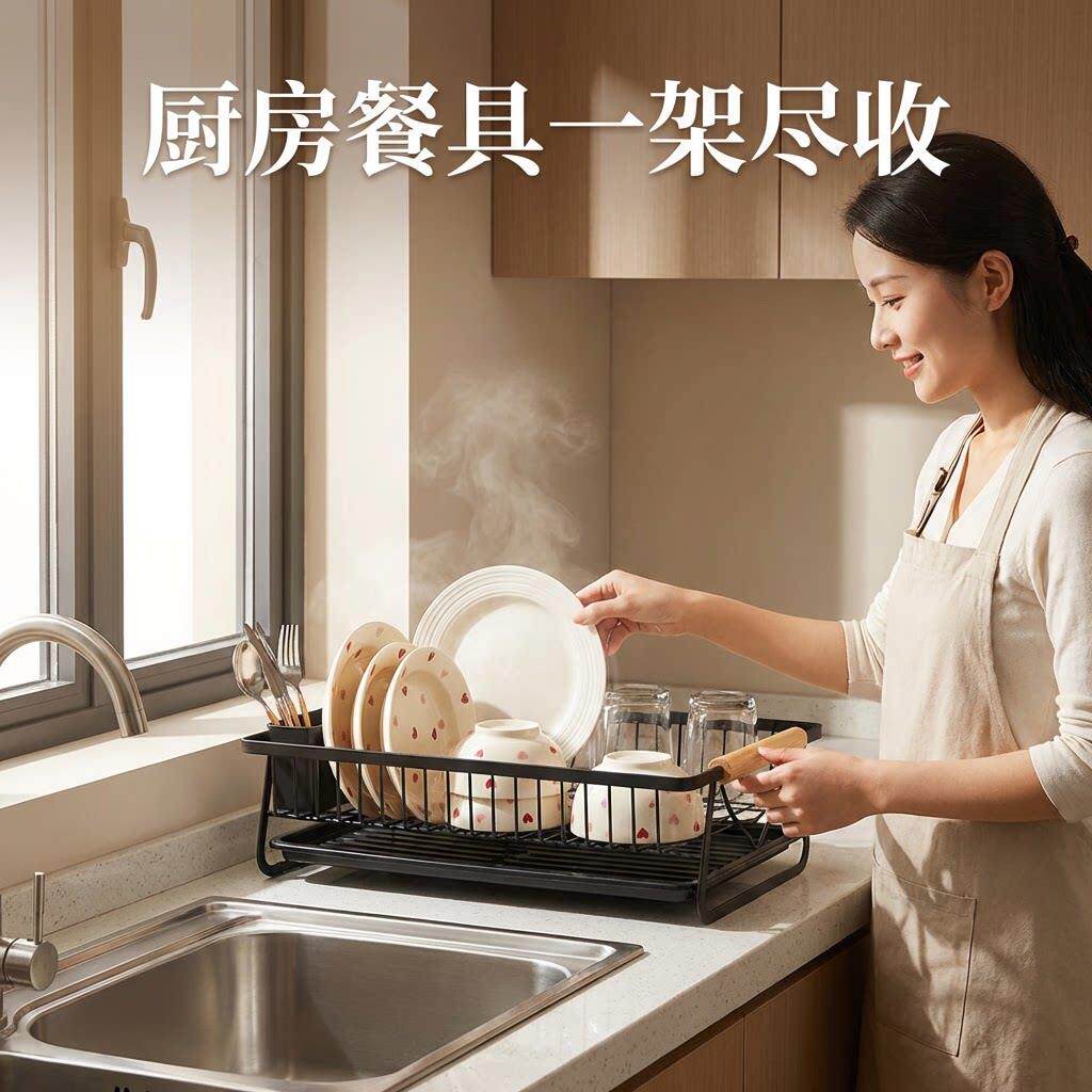 沥水碗盘架厨房沥水架多功能铁艺收纳架高颜值餐具收纳筐置物架