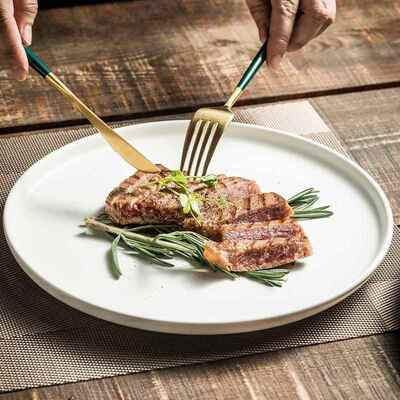 Dinner Plates ceramic steak plate web Porcelain盘 Ware White