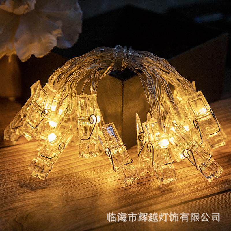 LED夹子灯串星星爱心照片夹子灯遥控电池盒USB创意装饰小彩灯闪灯