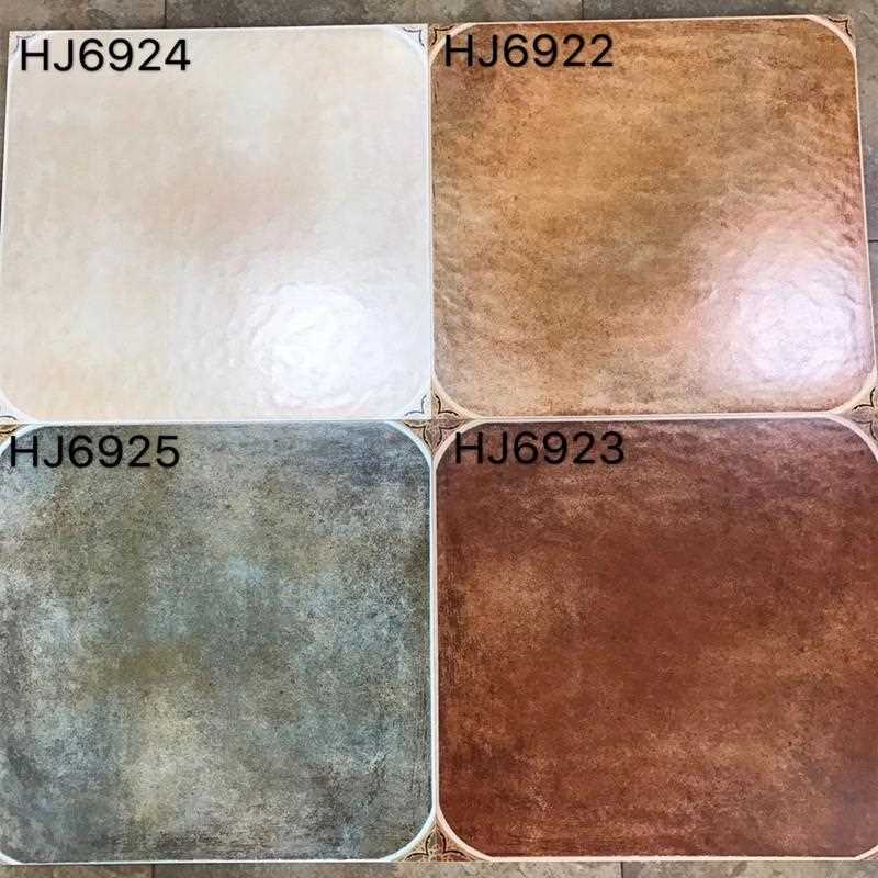 新款直销田园风格带角花瓷砖600x600美式拼花客厅厨房地砖户外防