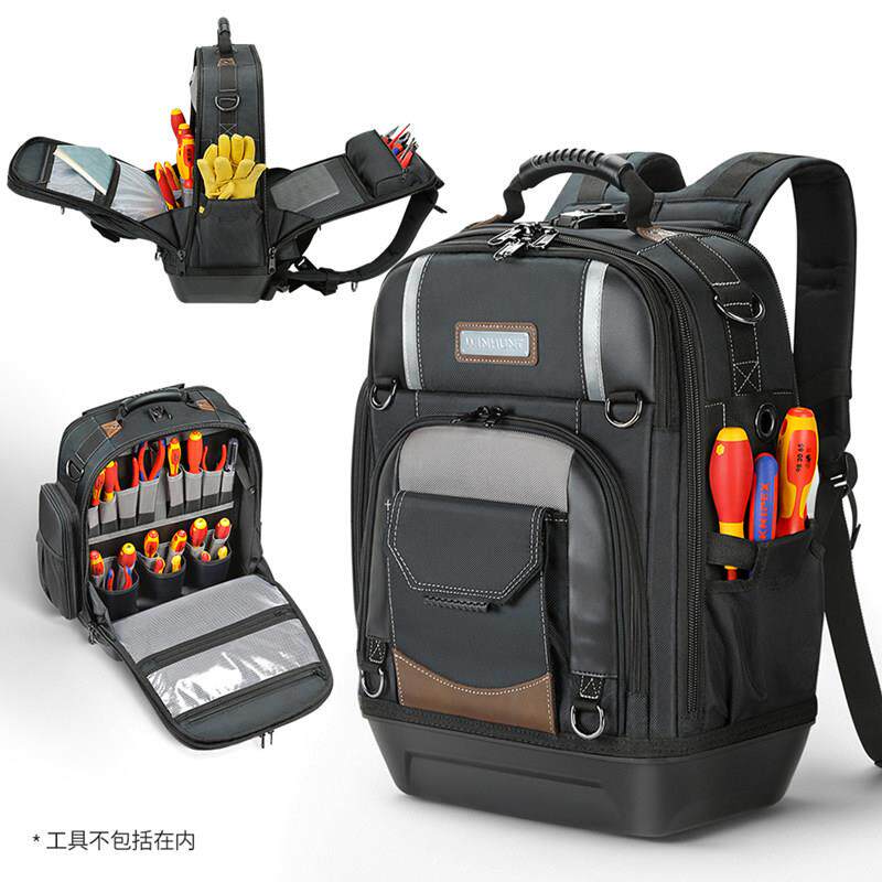 常胜客结实耐用工具包木工电工包多功能加厚帆布大容量双肩揹包