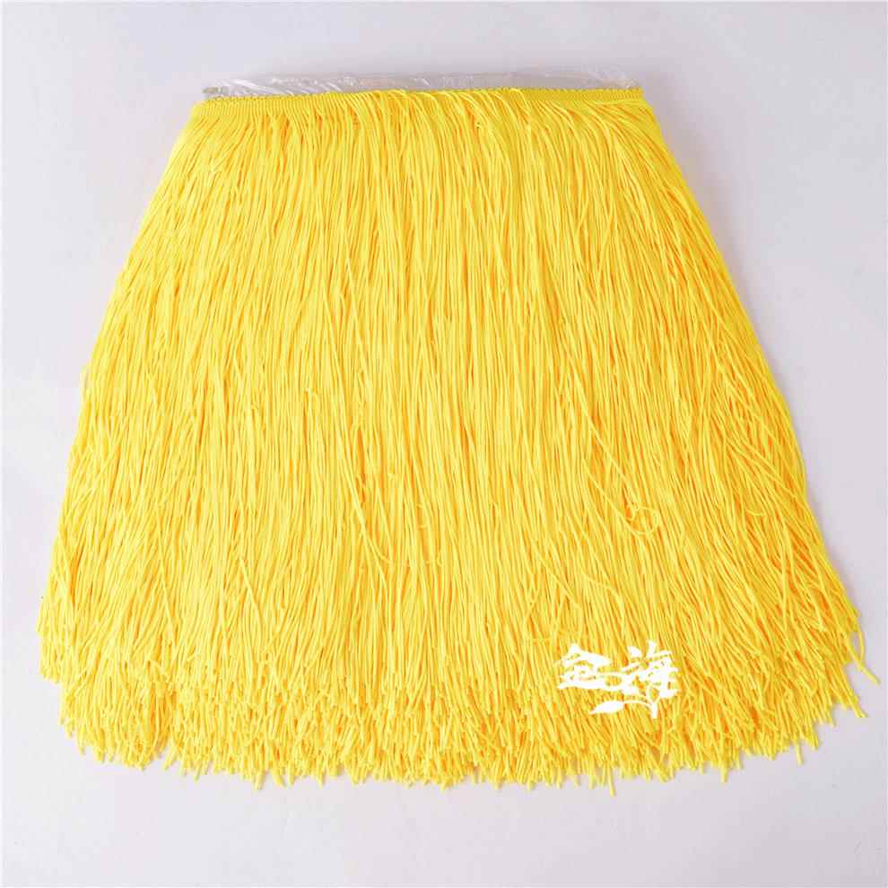 30cm涤纶排须窗帘花边新款服装辅料织带加密舞台拉丁舞流苏黑色