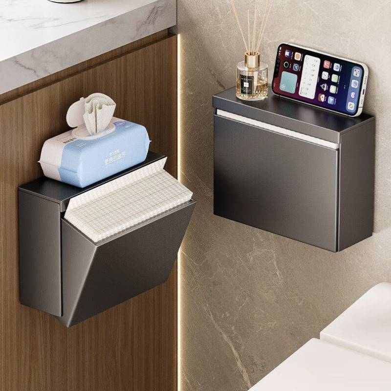 卫生间纸巾盒防水厕纸盒免打孔壁挂式厕所擦手纸草纸卫生纸置物架