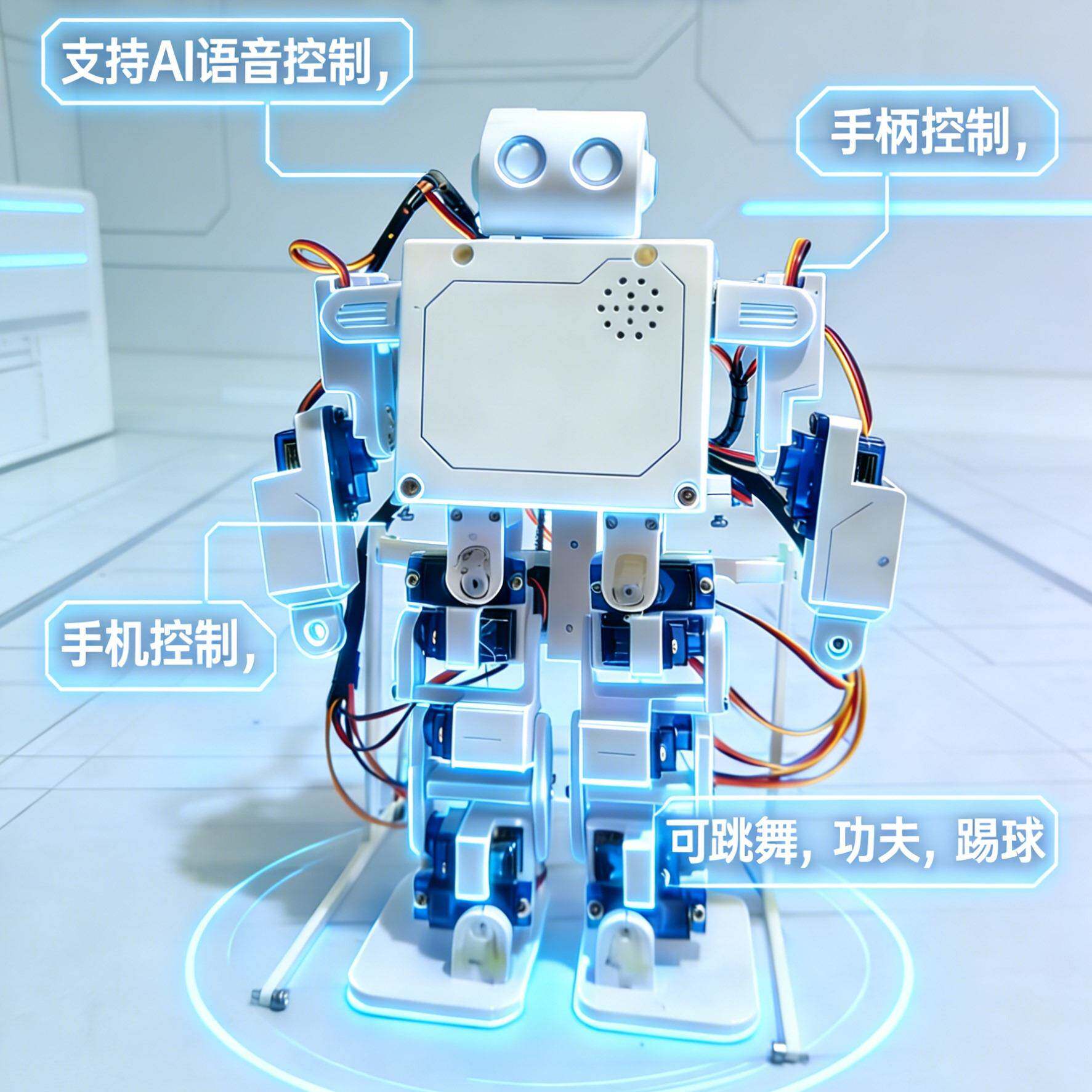 mini两足机器人AI语音手柄网络控制STM32arduino单片机可编程304