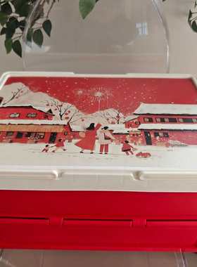 红色30升提篮平面折叠收纳箱露营箱节日礼品箱可IP款制作收纳箱