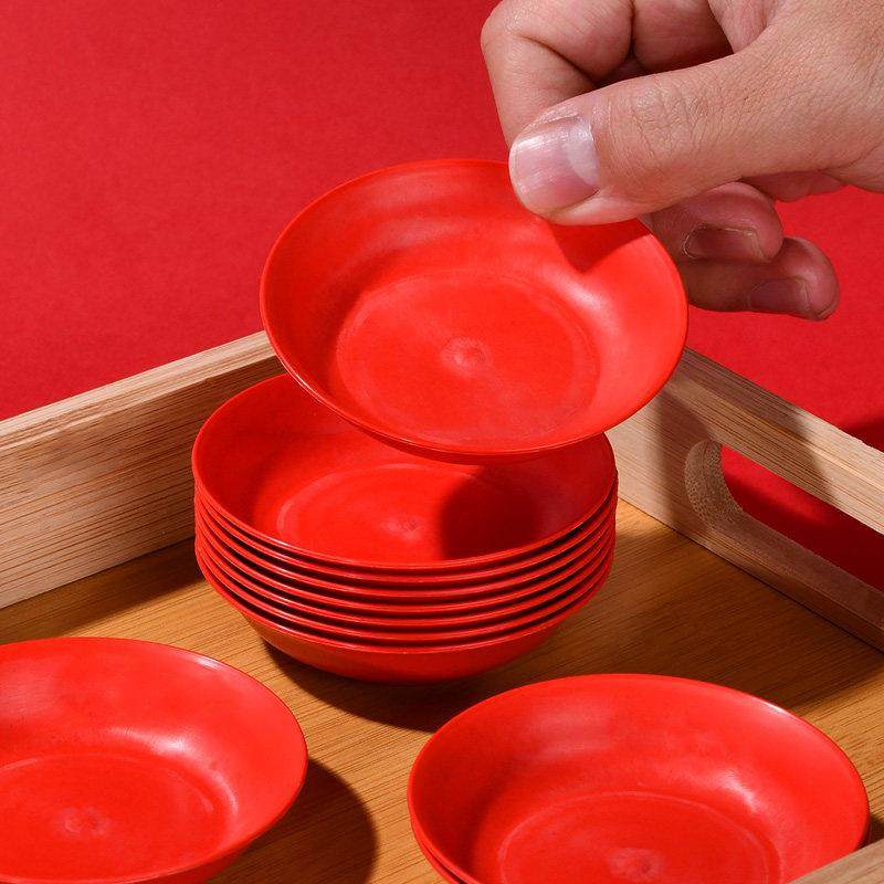 一次性香精碟蘸酱碟大红喜庆家庭免洗骨碟塑料垃圾储存小碟,餐饮具,碟,淘宝优惠券,粉丝福利购,淘宝优惠卷