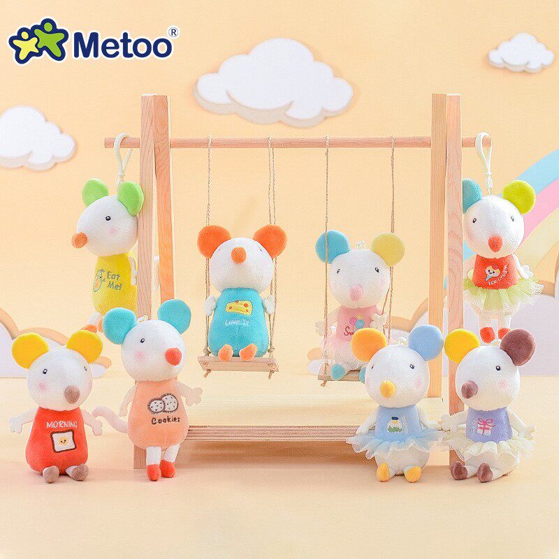metoo咪兔缤纷鼠吊饰毛绒挂件鼠公仔包包玩偶现货 儿童玩具