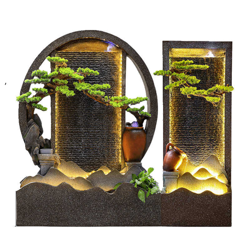 落地假山圆形水幕墙隔断屏风流水鱼池客餐厅入户玄关装饰造景摆件,家居饰品,流水摆件,淘宝优惠券,粉丝福利购,淘宝优惠卷