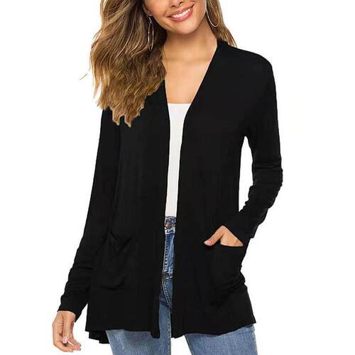 H 60064 Plus Size Solid Cardigan 大码纯色针织开衫