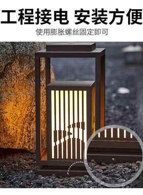 户外防水别家用市电庭院灯外墅室园大门接电新中式市两用围墙灯林