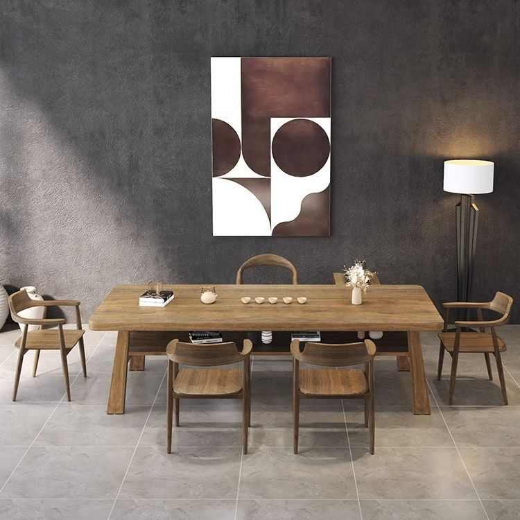 新中式实木大板茶桌家用泡茶桌茶室简约会议桌大型禅意原木办公桌