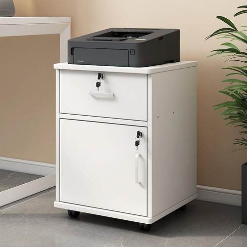 料文柜办公室小ZEB柜子移动收纳抽资屉柜带轮锁桌下储物柜打件印