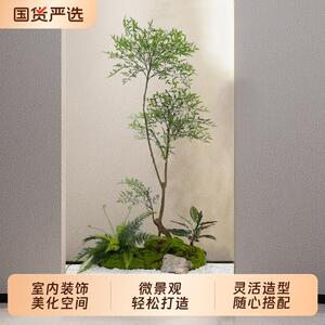 森空间彷真绿色植物造景入户楼梯橱窗微景观玄关角落植物摆件苔藓