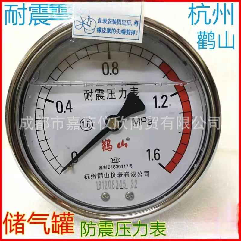 杭州鹳山仪表有限公司YN-100Z耐震压力表储气罐防震耐振防水鹤山