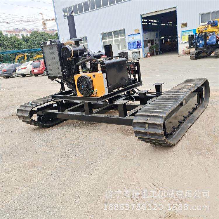 农用机械橡胶履带底盘 5吨液压行走总成 遥控无级变速履带底盘