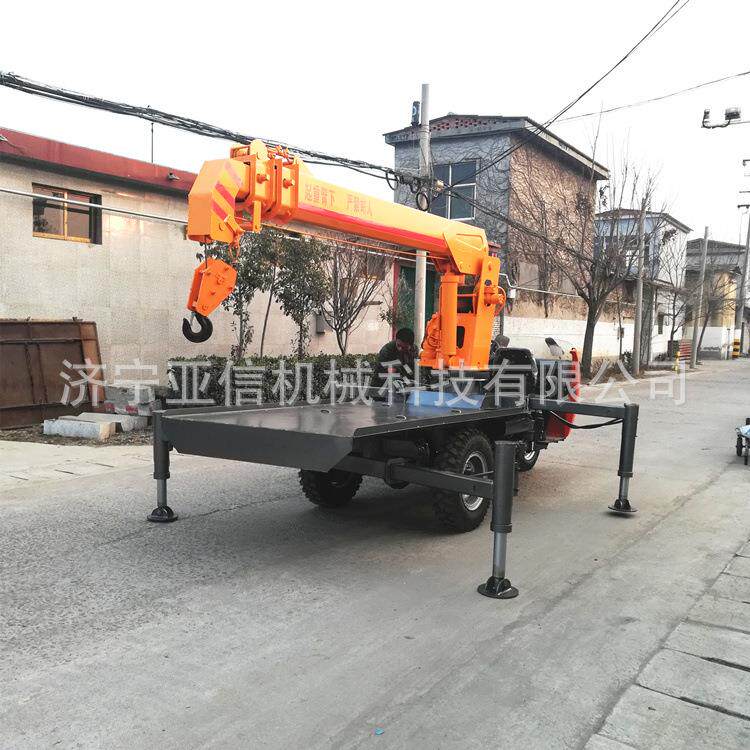 液压油电两用三轮3吨小吊机 农用三马子背树吊 拉棺下葬三轮吊车