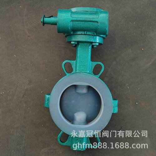 7手动碳钢衬氟蝶阀F 对夹式衬氟蝶阀 冠桓D3146-10C7 DN00