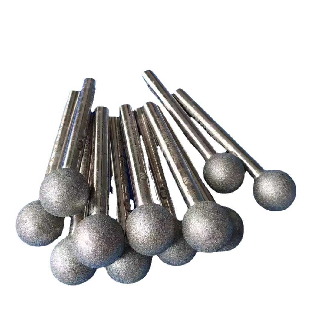 玻璃柄玉石钨钢雕刻美科磨头工具棒磨 电镀金刚石 带打磨