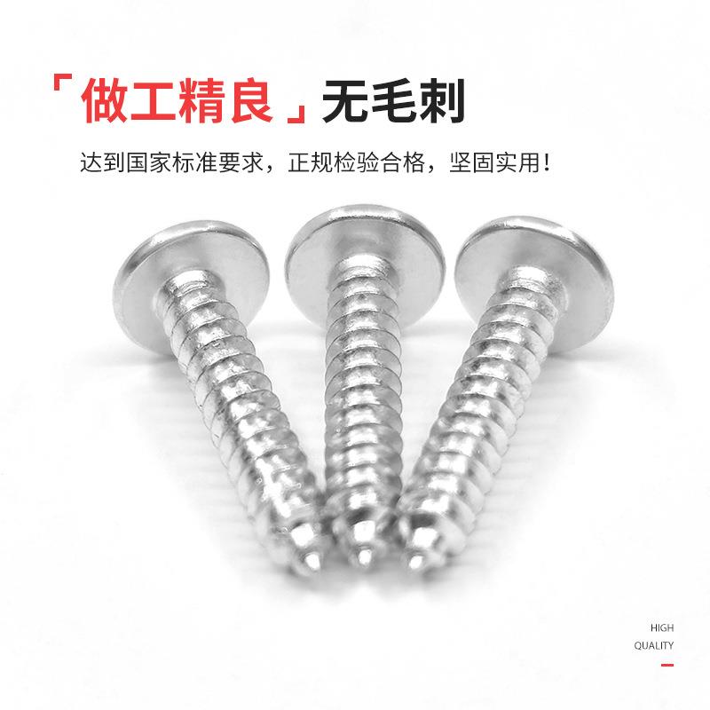 锌大扁头攻自螺钉自攻白螺丝十字ZGX伞头自攻螺蘑钉菇头木螺钉