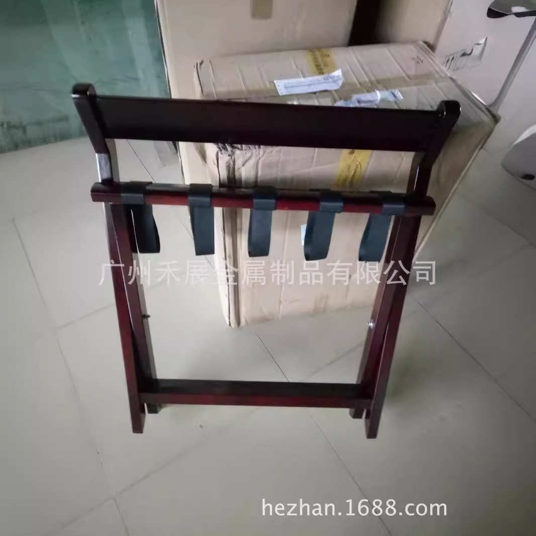 工厂实木行李架不锈钢豪华酒店实木行李架宾馆客房置物架箱包架