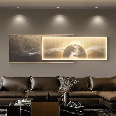 网红装代轻奢画客厅饰画高级感抽象麋鹿挂现背寓意好的沙发景壁画