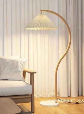落氛地灯vin复tag法式古奶油客厅卧60709室床头立式e台灯日式百褶