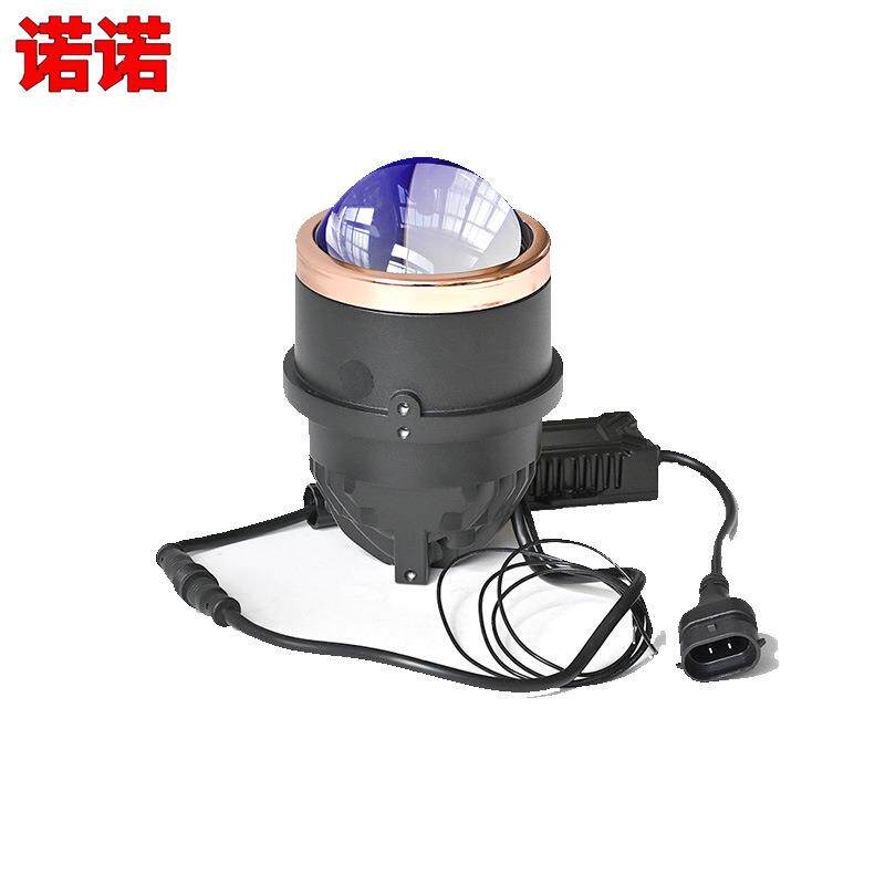 X53寸雾灯三色LED透镜超亮55W防水远近一体汽车LED雾灯双光透镜
